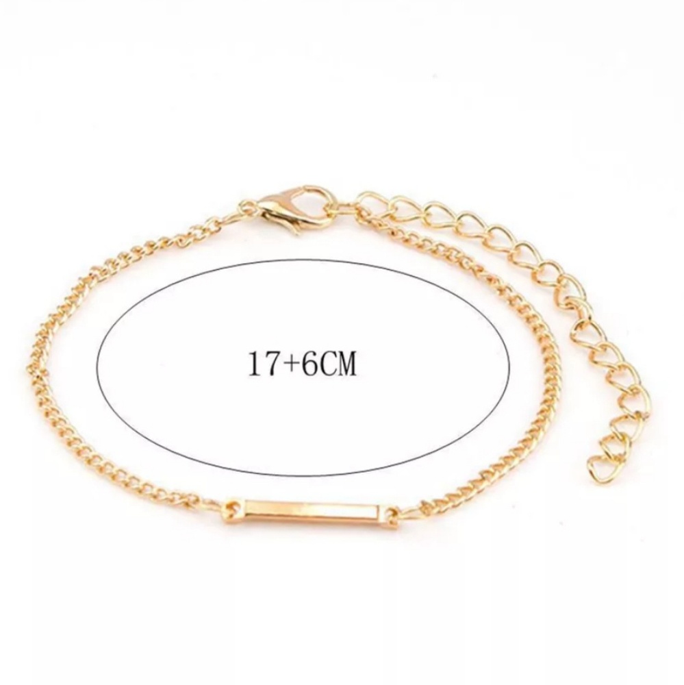 3 Piece Bracelet Bangle Anklet Set Gold Color - Picture 5 of 7